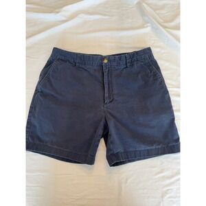 Vineyard Vines Breaker Shorts Mens 34 Navy Blue Chino Cotton Twill 7 Inch Inseam